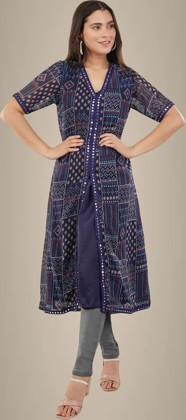 Blue_Premium_Georgette_Printed_Kurta_For_Women
