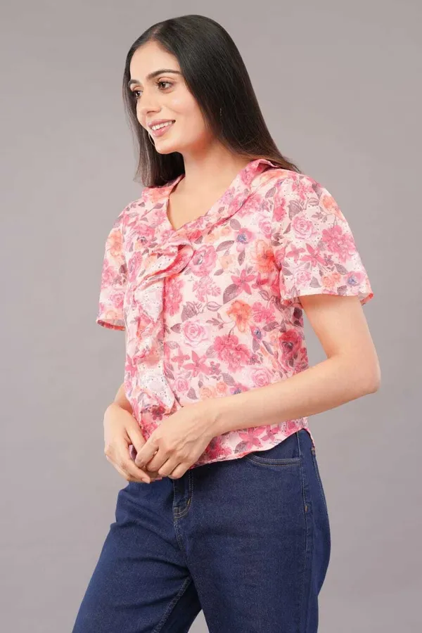 Pink_Premium_Cotton_Blend_Printed_Crop_Top_For_Women