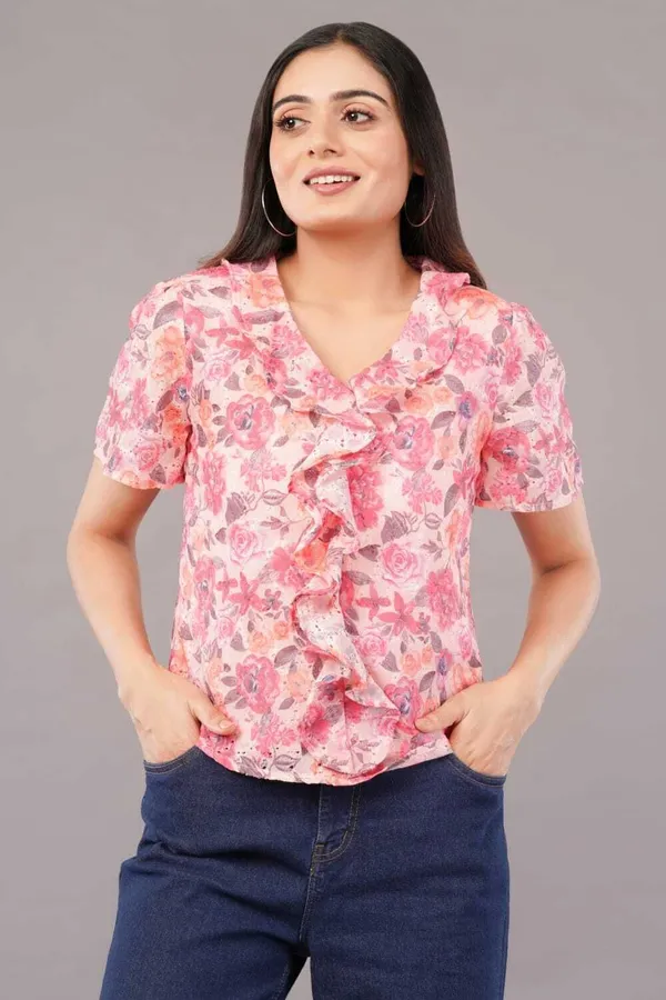 Pink_Premium_Cotton_Blend_Printed_Crop_Top_For_Women