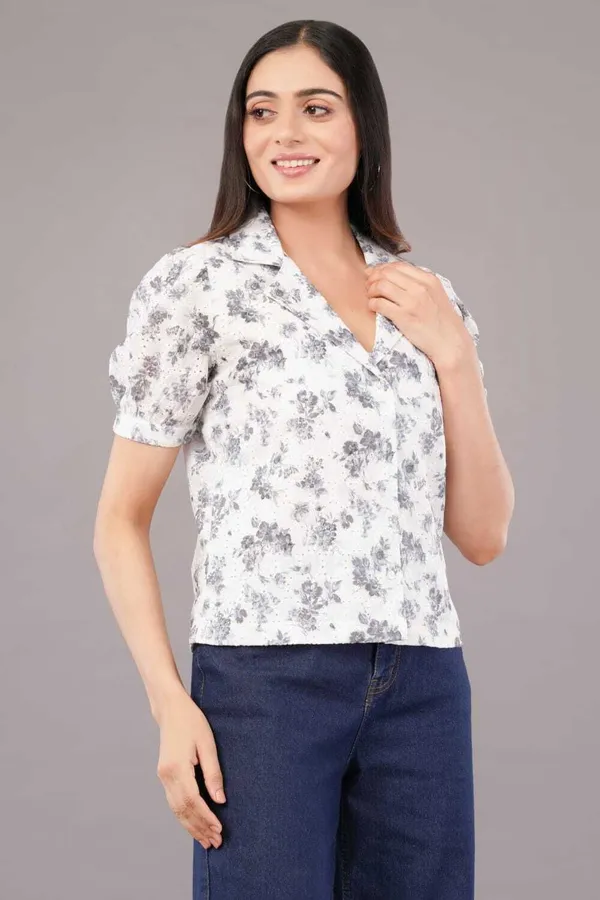 White_&_Grey_Premium_Cotton_Blend_Printed_Crop_Top_For_Women