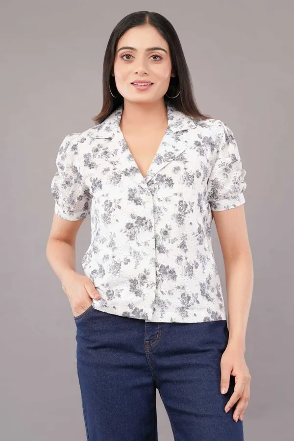 White_&_Grey_Premium_Cotton_Blend_Printed_Crop_Top_For_Women