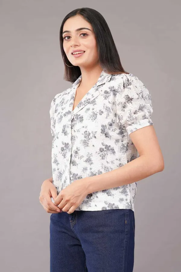 White_&_Grey_Premium_Cotton_Blend_Printed_Crop_Top_For_Women