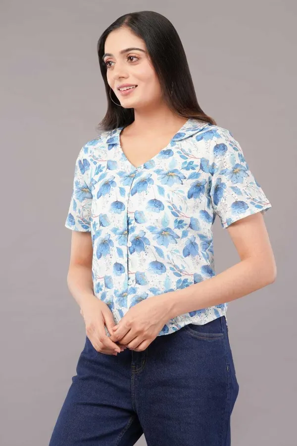 Light_Blue_&_White_Premium_Cotton_Blend_Printed_Crop_Top_For_Women