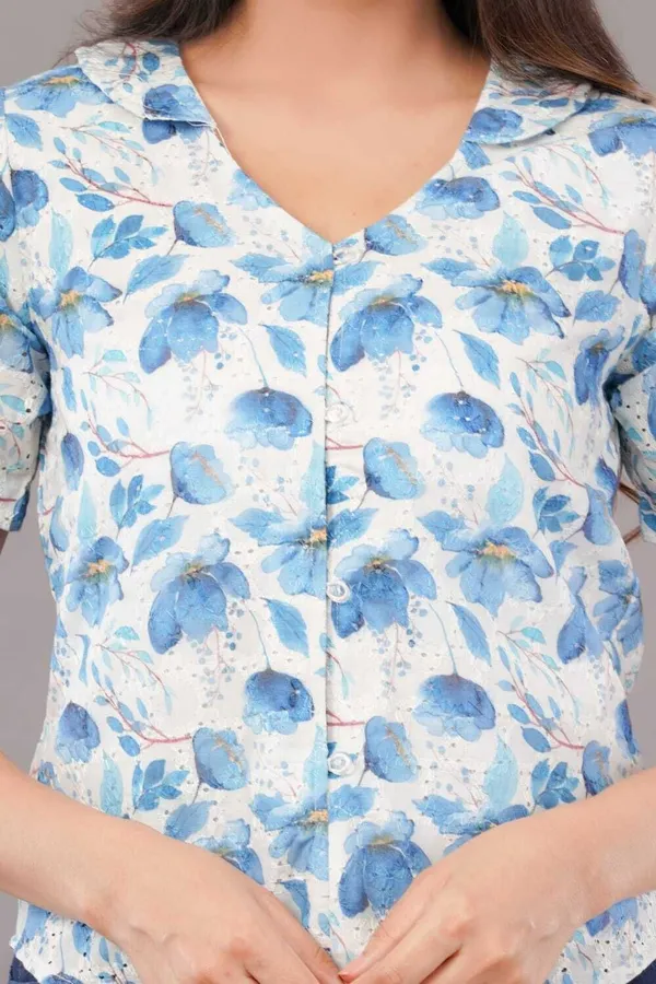 Light_Blue_&_White_Premium_Cotton_Blend_Printed_Crop_Top_For_Women