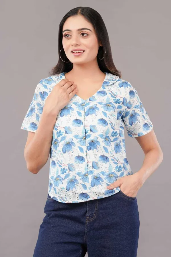 Light_Blue_&_White_Premium_Cotton_Blend_Printed_Crop_Top_For_Women