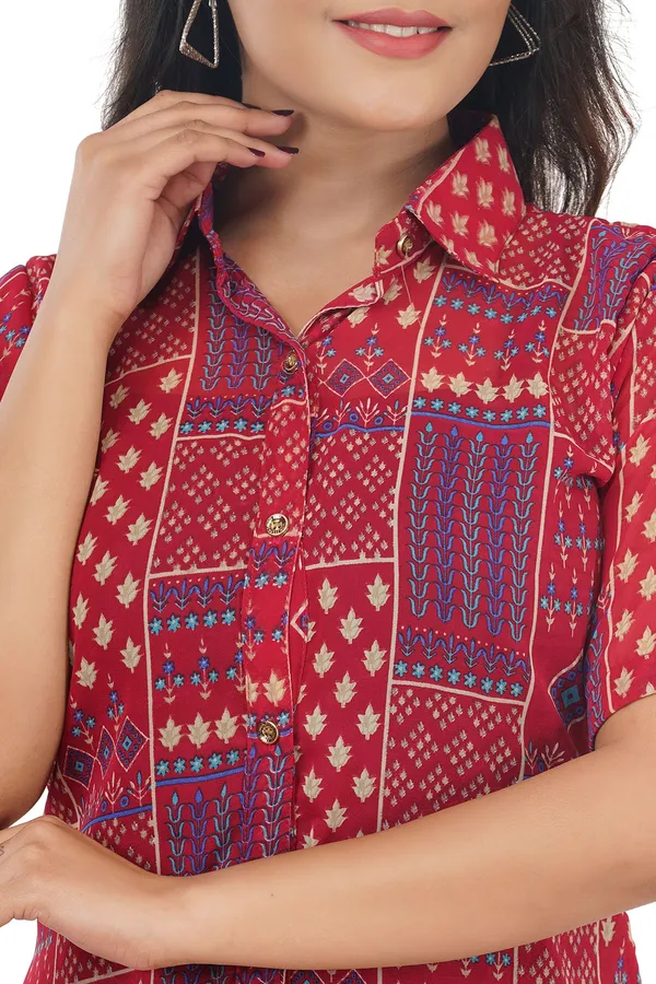 Red_Premium_Georgette_Printed_Kurta_For_Women