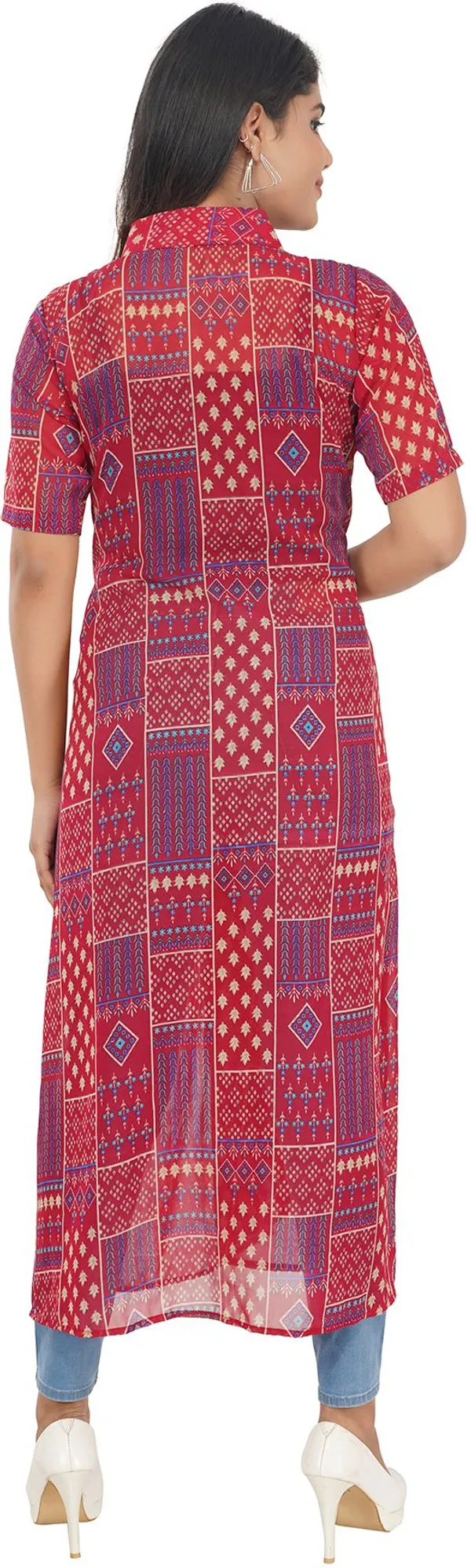 Red_Premium_Georgette_Printed_Kurta_For_Women