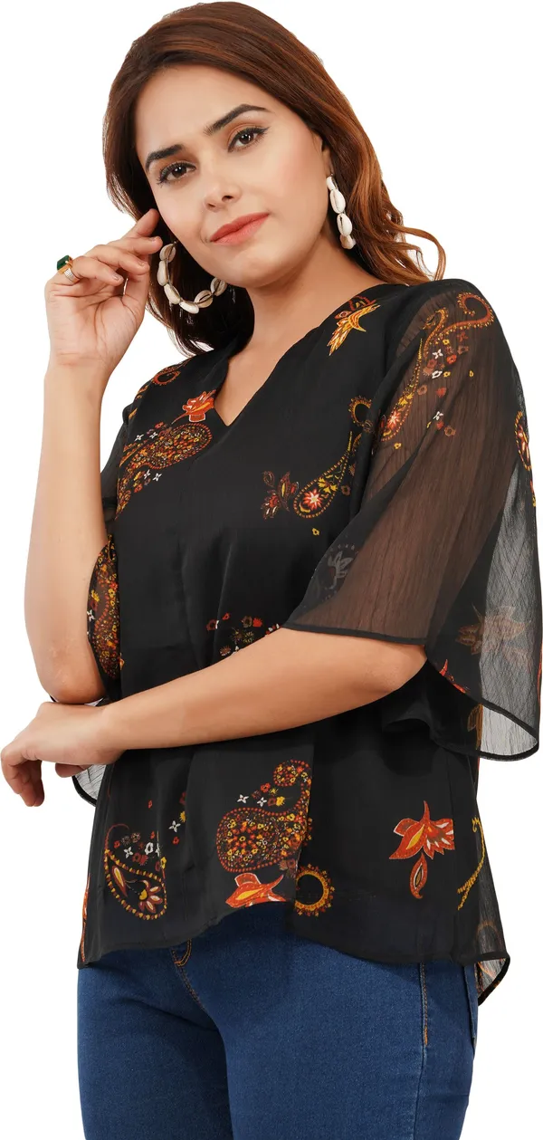 Black_Premium_Chiffon_Printed_Regular_Top_For_Women