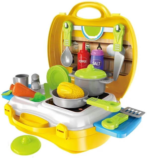 Multicolour_Ultimate_Kid_Chef_Bring_Along_Kitchen_Cooking_Suitcase_(27_Pieces)_Luxury_Kitchen_Set_Cooking_Toy_With_Briefcase_Kitchen_Food_Play_Set_For_Girls_&_Boys_(New)-Made_In_India