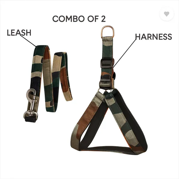 Army_Print_Dog_Harness_and_Leash_Combo_|_Adjustable_&_Durable_Nylon_Strap_|_Comfortable_Fit_for_All_Breeds