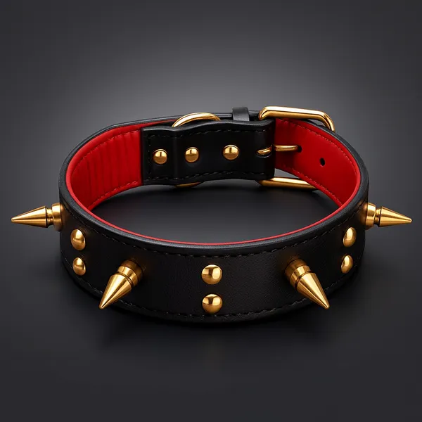 Adjustable_Brass_Spike_Leather_Collar_|_Perfect_for_Medium_Dogs_|_Neck_Size(37–47_cm)