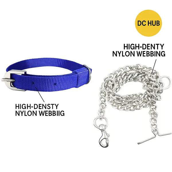 Blue_Polyester_And_Metal_Collar_And_Chain_For_Small_Puppy