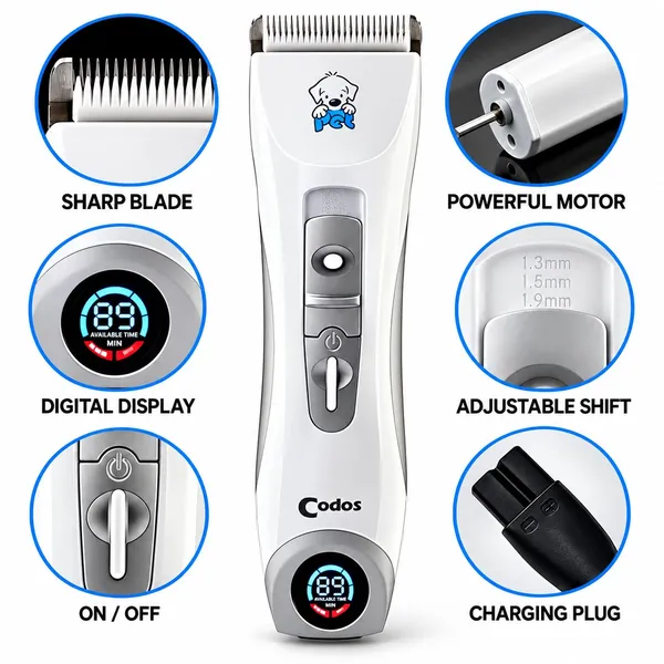 Codos_CP-9600_Professional_LCD_Screen_Pet_Dog/Cat_Clipper_Electrical_Grooming_Hair_Trimmer_Rechargeable_Haircut_Machine_(CP-9600)