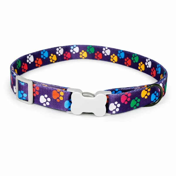Colorful_Paw_Print_Adjustable_Dog_Collar_|_Durable_Nylon_Pet_Collar_with_Quick_Release_Buckle