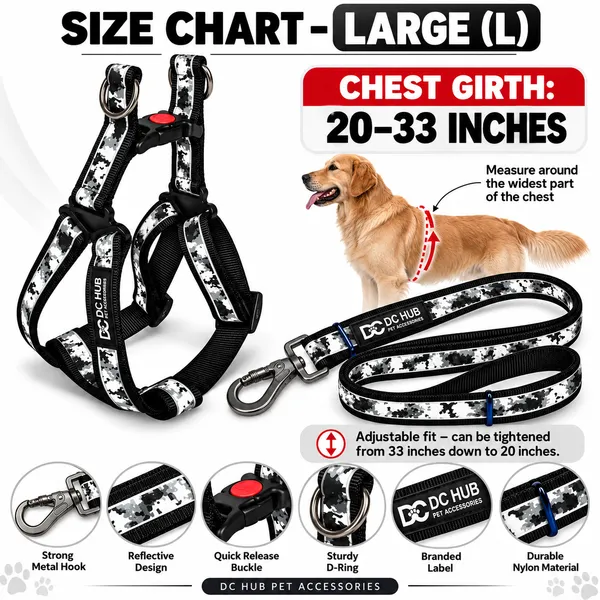 DC_HUB_Imported_Black_Dog_Harness_Set_–_Stylish,_Strong_&_Comfortable