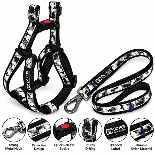 DC_HUB_Imported_Black_Dog_Harness_Set_–_Stylish,_Strong_&_Comfortable