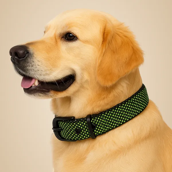 Green_Nylon_Dotted_Dog_Collar_For_Large_Dog_Like_,_Pitbull,_Rottweiler,_German_Etc