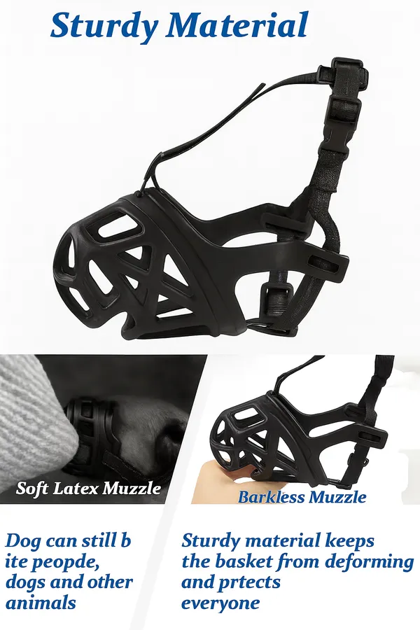 Black_Soft_Rubber_Dog_Cones_&_Muzzles_For_Medium_Dog