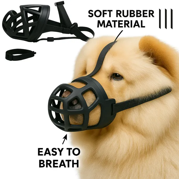 Black_Soft_Rubber_Dog_Cones_&_Muzzles_For_Medium_Dog