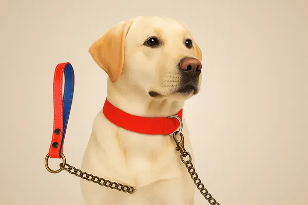 Red_Metal_Half_Lead_Chain_For_Dog_Medium
