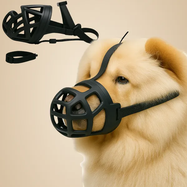 Black_Soft_Rubber_Dog_Cones_&_Muzzles_For_Medium_Dog