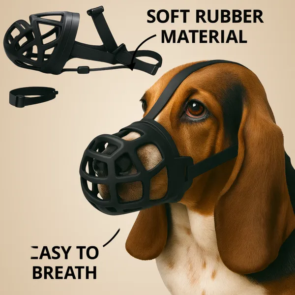 Black_Soft_Rubber_Dog_Cones_&_Muzzles_For_Small_Puppy
