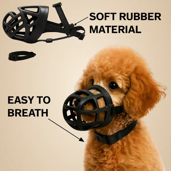 Black_Soft_Rubber_Dog_Cones_&_Muzzles_For_Small_Puppy