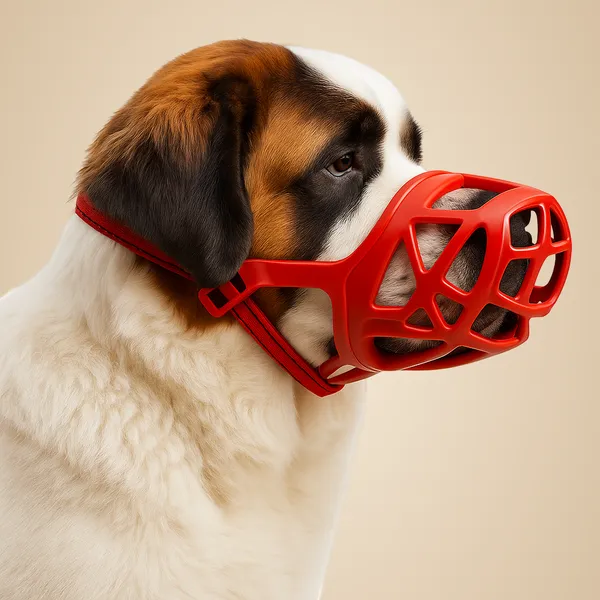 Red_Soft_Rubber_Dog_Cones_&_Muzzles_For_Xtra_Large_Like_Pitbul,_Etc