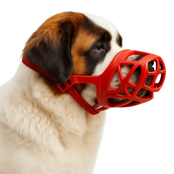 Red_Soft_Rubber_Dog_Cones_&_Muzzles_For_Xtra_Large_Like_Pitbul,_Etc