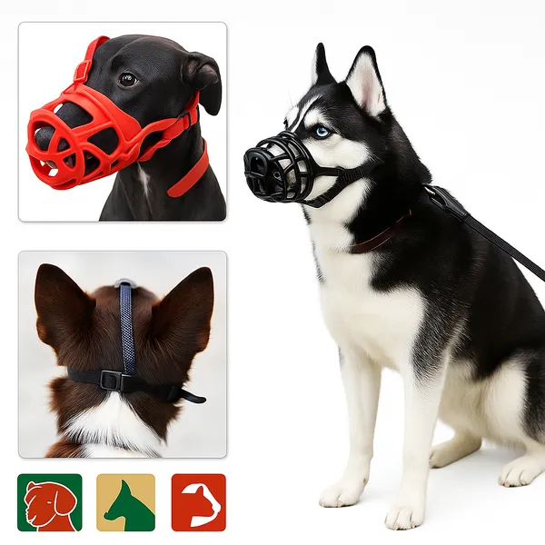 Red_Soft_Rubber_Dog_Cones_&_Muzzles_For_Xtra_Large_Like_Pitbul,_Etc