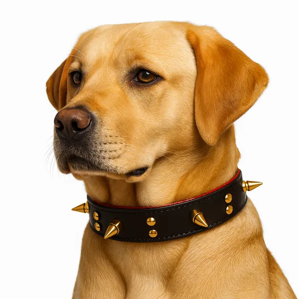 Adjustable_Brass_Spike_Leather_Collar_|_Perfect_for_Medium_Dogs_|_Neck_Size(37–47_cm)