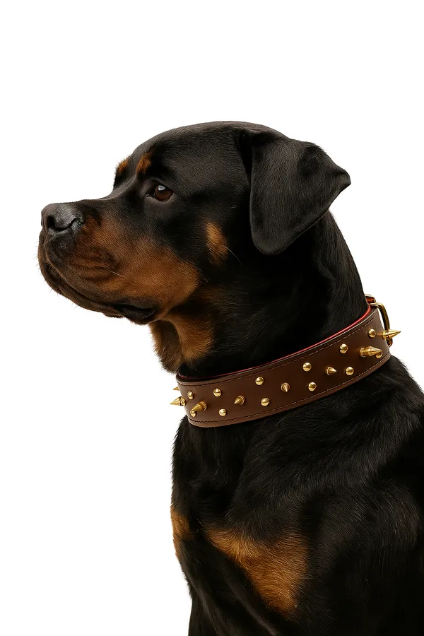 Luxury_Leather_Dog_Collar,_Brown_with_Gold_Spikes,_Premium_Wide_Band,_Adjustable_Double-Layered_Design_with_Red_Interior