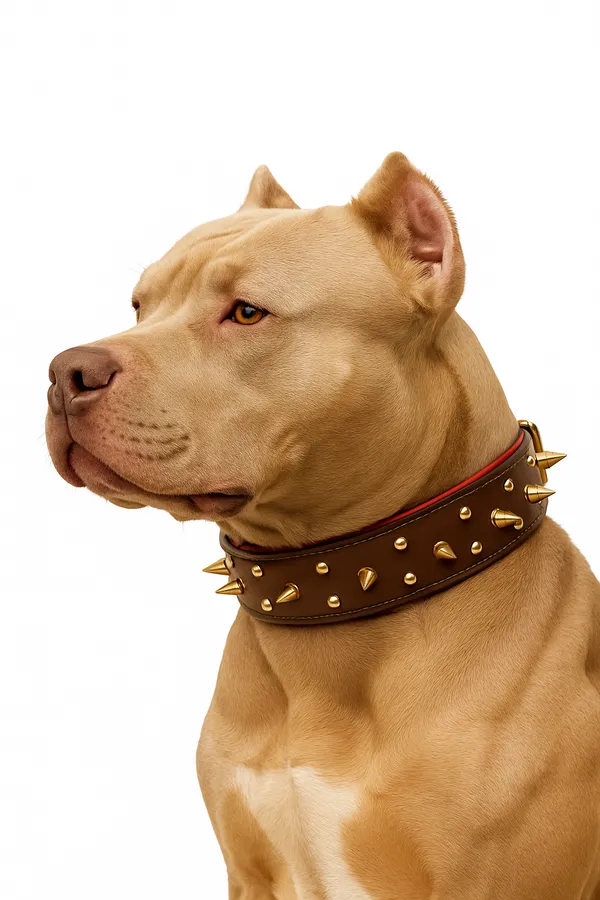 Luxury_Leather_Dog_Collar,_Brown_with_Gold_Spikes,_Premium_Wide_Band,_Adjustable_Double-Layered_Design_with_Red_Interior