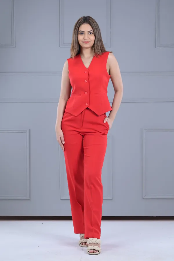 Red_Crimson_Charm_Vest_Set_For_Women