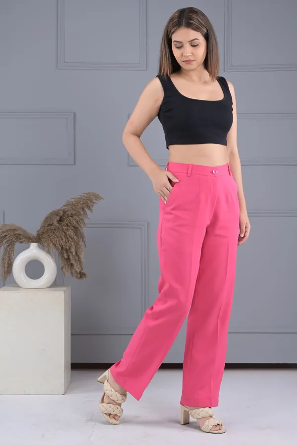 Hot_Pink_All_Day_Wear_Pants_For_Women