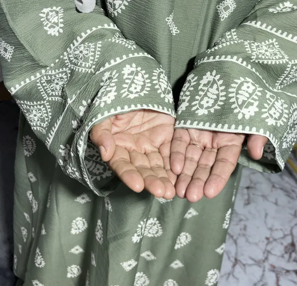 Green_Cotton_Blend_Printed_Abaya_For_Women