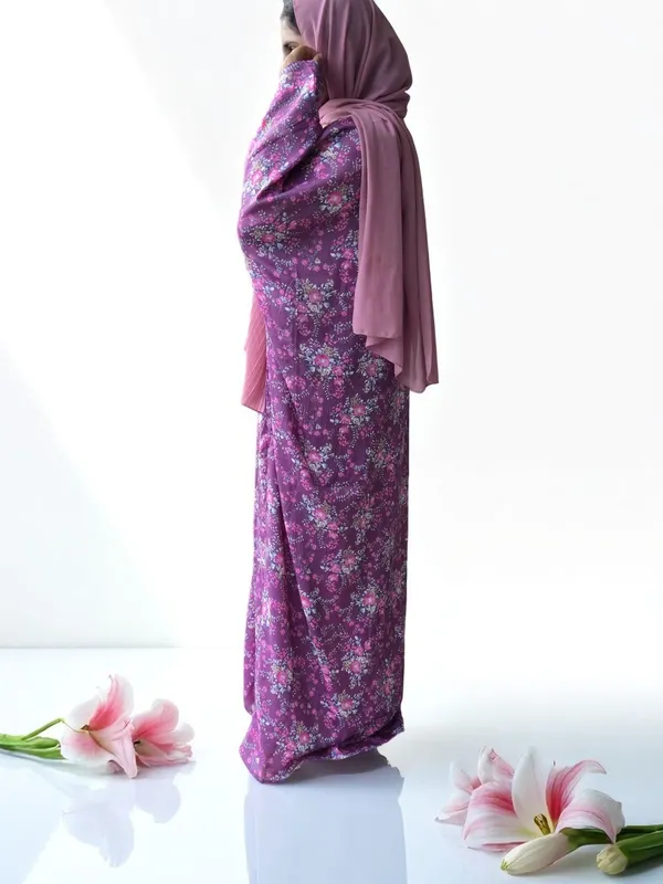 Purple_Cotton_Blend_Floral_Print_Abaya_For_Women