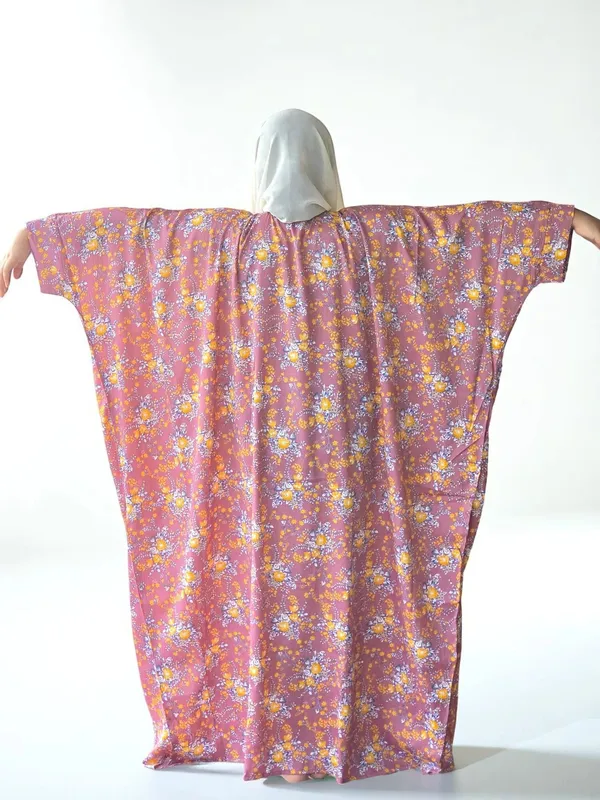 Pink_Cotton_Blend_Floral_Print_Abaya_For_Women