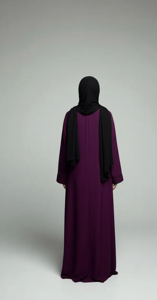 Abaya_for_women_In_Purple_Colour_and_Lace_With_Shawl