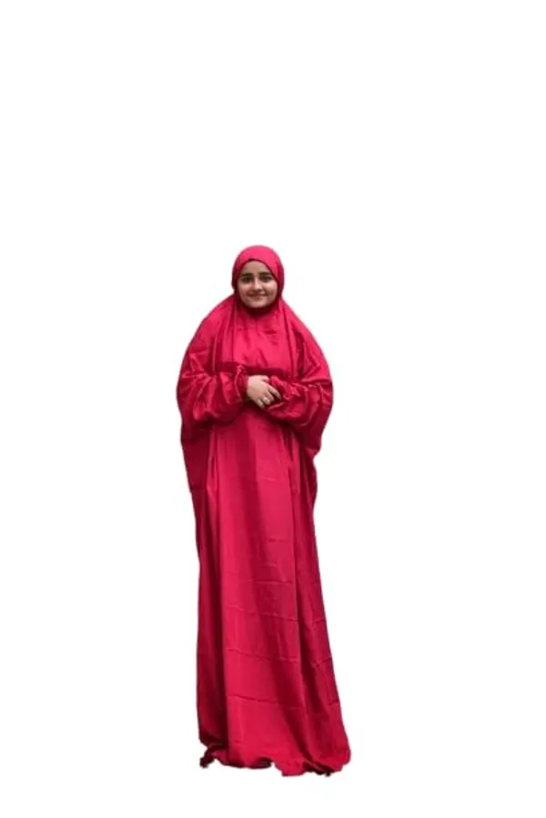 Red_Crepe_Islamic_Prayer_DressPremium_Quality_Hijab_For_Women