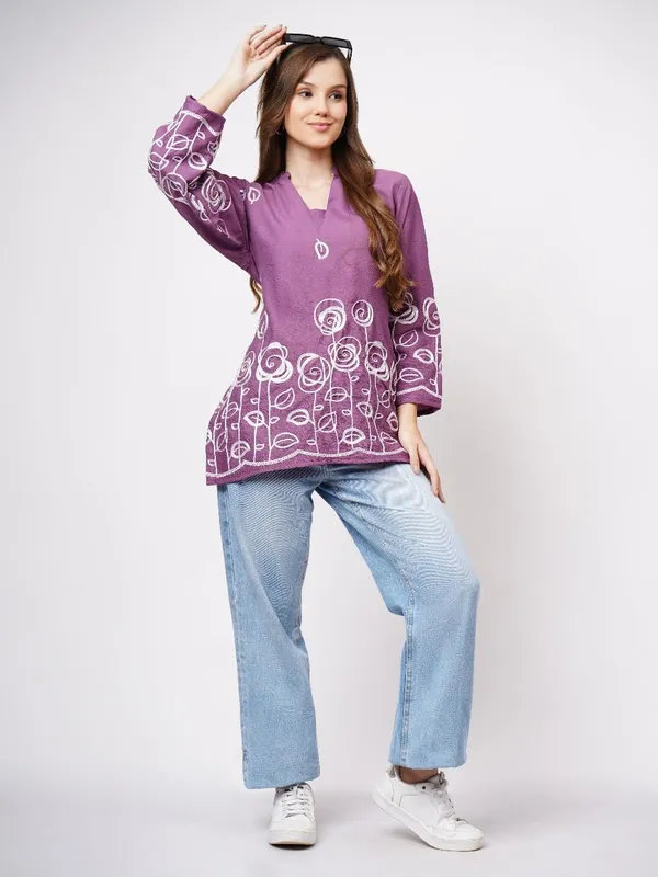 Purple_Crepe_Premium_Quality_Kurti_For_Women