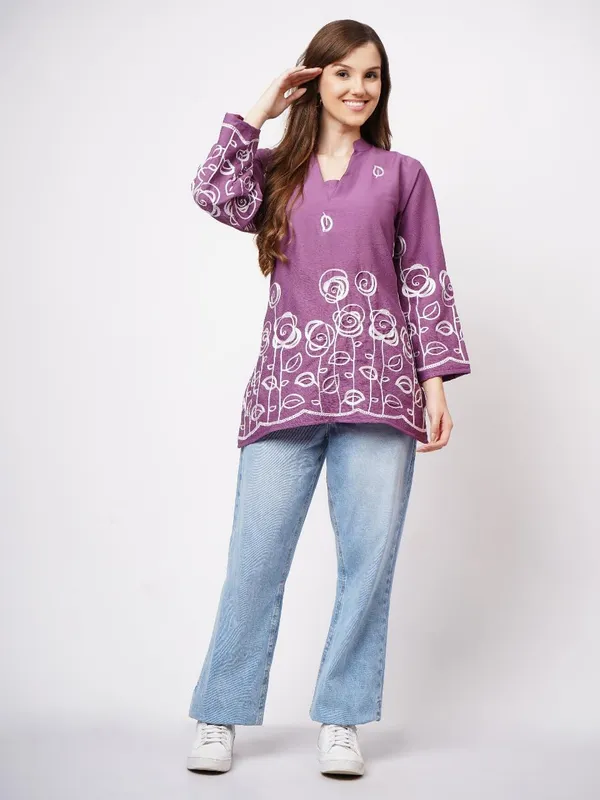 Purple_Crepe_Premium_Quality_Kurti_For_Women