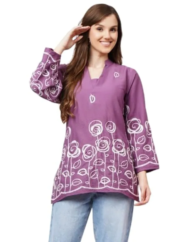 Purple_Crepe_Premium_Quality_Kurti_For_Women