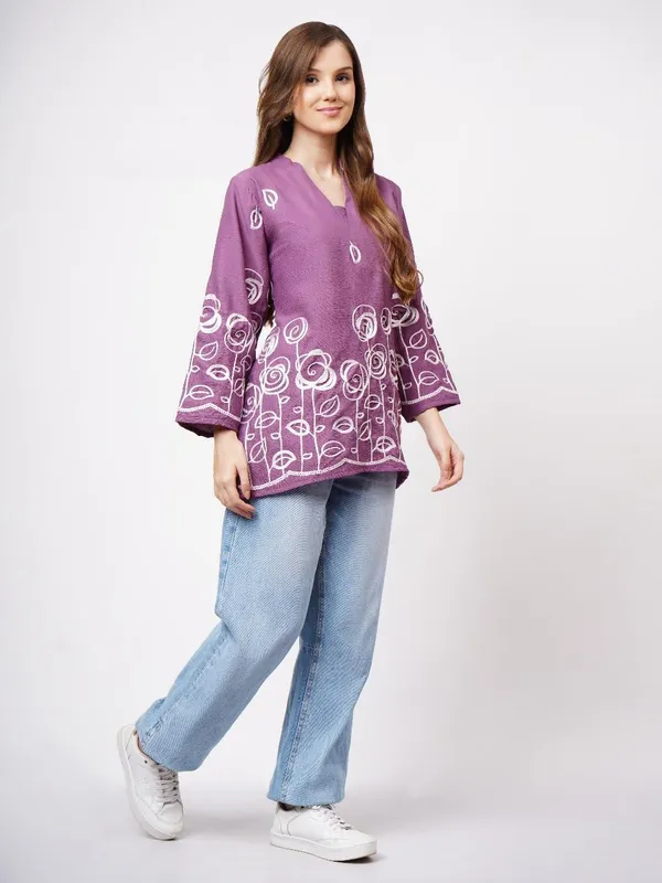 Purple_Crepe_Premium_Quality_Kurti_For_Women