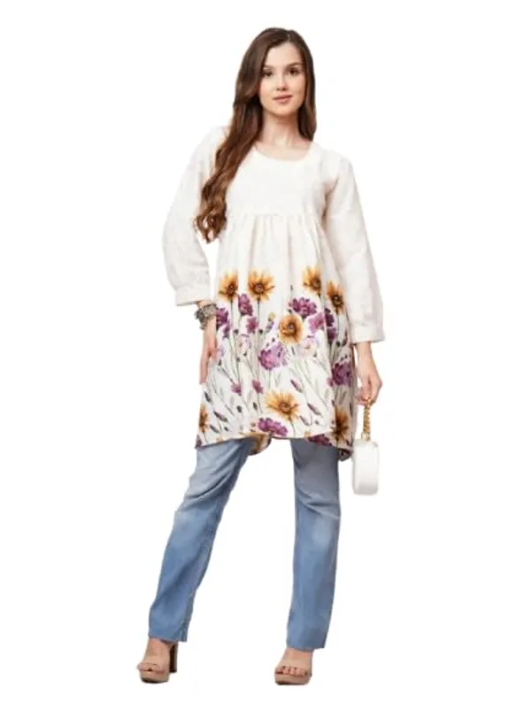 White_Crepe_Premium_Quality_Kurti_For_Women