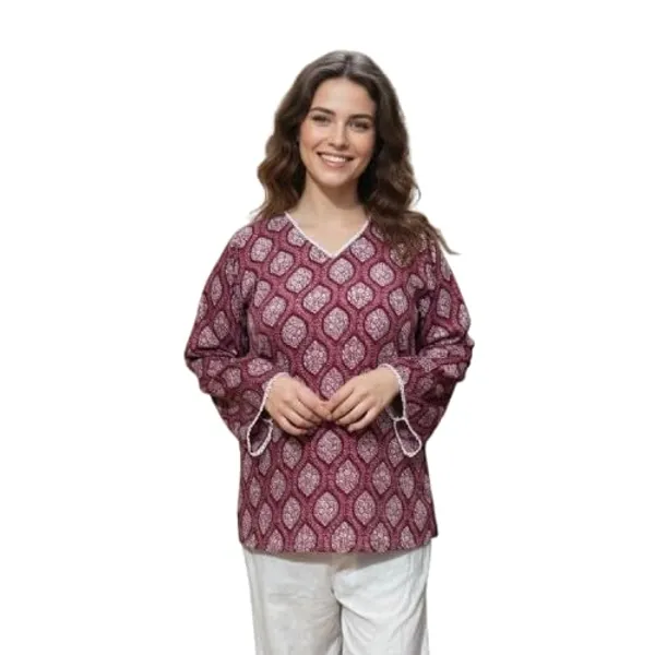 Pink_Crepe_Premium_Quality_Kurti_For_Women