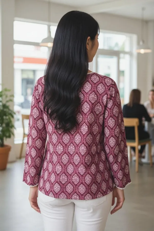 Pink_Crepe_Premium_Quality_Kurti_For_Women