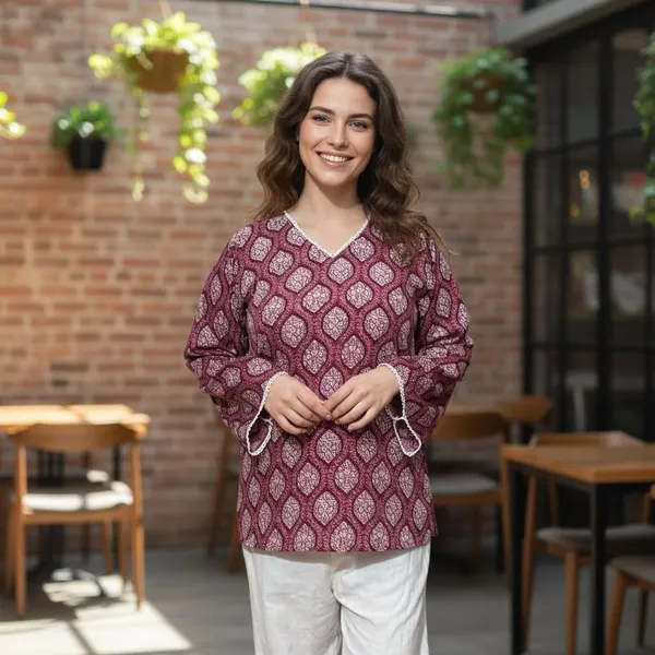 Pink_Crepe_Premium_Quality_Kurti_For_Women