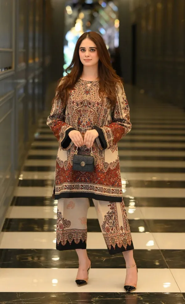 Multicolor_Geometric_Printed_Silk_Blend_Kurti_Palazzo_Set