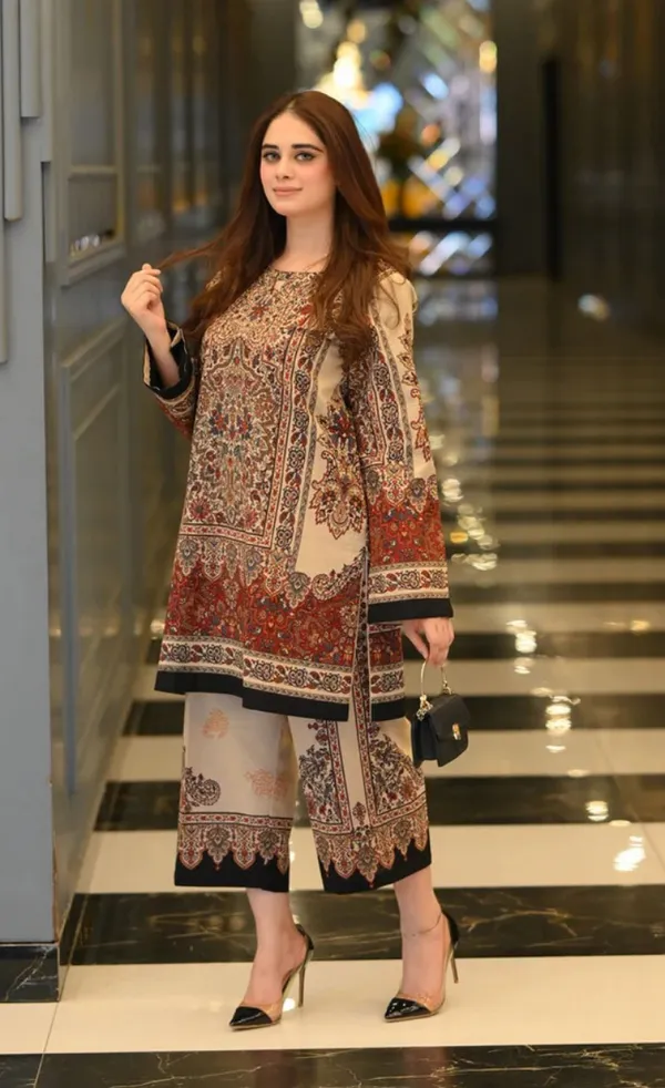 Multicolor_Geometric_Printed_Silk_Blend_Kurti_Palazzo_Set